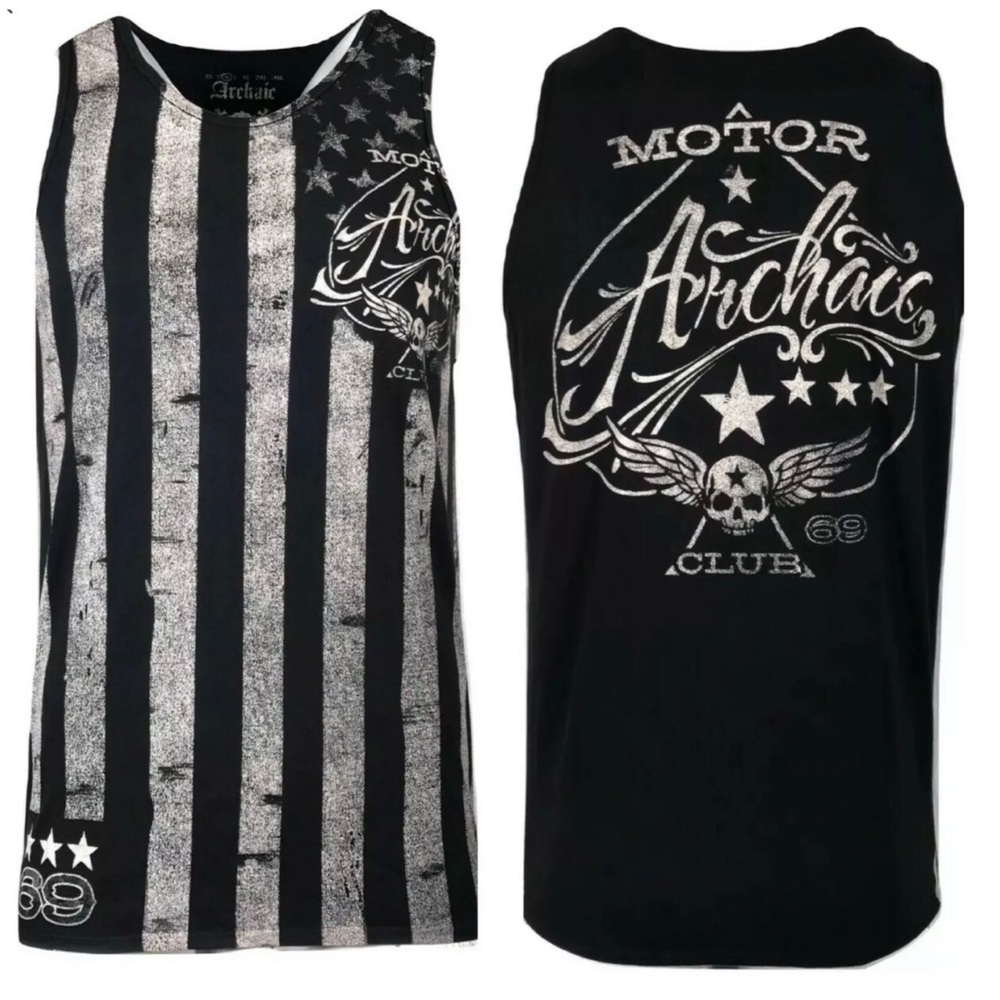 ARCHAIC by AFFLICTION Mens T-Shirt NATION TANK Bik
